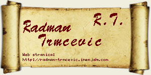 Radman Trmčević vizit kartica